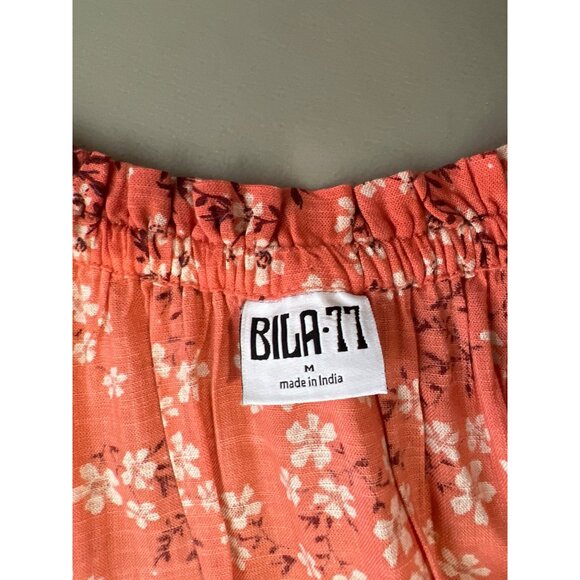 Bila 77 Floral Tiered Mini Dress Size Medium Sleeveless Ruffle Ditsy Bohemian - Picture 6 of 7